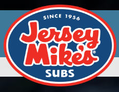 Logo of Jersey Mike's Subs featuring a red and white text over a blue oval background with the phrase "Since 1956" at the top.